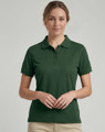 Women's classic cotton poly pique short sleeve polo shirt in black