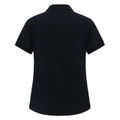 Black womens classic cotton poly pique short sleeve polo - back view