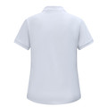 White womens classic cotton poly pique short sleeve polo - back view