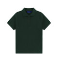 Forest Green womens classic cotton poly pique short sleeve polo - detail view