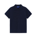 Navy womens classic cotton poly pique short sleeve polo - detail view