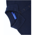 Navy womens classic cotton poly pique short sleeve polo - side view
