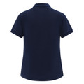 Navy womens classic cotton poly pique short sleeve polo - back view