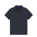 Storm Grey womens classic cotton poly pique short sleeve polo - detail view