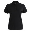 BAHAMA women's black cotton pique polo - front view