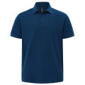 BAHAMA men's ocean blue cotton pique polo - front view