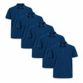 BAHAMA 5-pack men's ocean blue cotton pique polo shirts - bundle