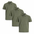 BAHAMA 3-pack men's olive green cotton pique polo shirts - bundle
