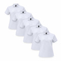 BAHAMA 5-pack women's white cotton pique polo shirts - bundle
