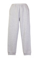 Light grey marle brushed fleece track pants with elasticated waistband and cuffed ankles