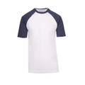 White + Navy Marle Sam Two Tone Cotton T-Shirt with contrast raglan sleeves, a stylish and comfortable tee ideal for casual wear or promotional branding.