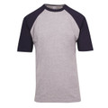 blank raglan t-shirts online | Grey Marle + Navy