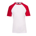 White + Red Sam Two Tone Cotton T-Shirt with contrast raglan sleeves, a stylish and comfortable tee ideal for casual wear or promotional branding.
