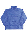 Royal blue lightweight rain jacket with full zip and hood in foldaway design