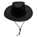 Black Plain Prospect slouch hat (bucket style) made from durable poly-cotton twill, featuring a firm brim, chin strap, and UPF 50+ excellent sun protection.