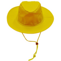 Gold Plain Prospect slouch hat (bucket style) made from durable poly-cotton twill, featuring a firm brim, chin strap, and UPF 50+ excellent sun protection.