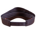 Charcoal grey twill visor with adjustable velcro strap and curved peak