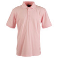 Light pink pique stretch polo shirt with collar and button placket