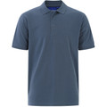 UPTON Men's Pique Stretch Polo Shirt, a plain short sleeve work uniform top with a comfortable cotton-stretch blend for bulk corporate orders-Slate Blue