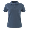 UPTON women's slim fit short sleeve cotton stretch pique polo shirt in slate blue. This soft-feel, durable polo is shaped for the body and ideal for corporate uniform or casual wear.