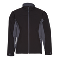 WARWICK Mens Contrast Soft-Shell Jacket Black Grey 1 WS-JK31 Blank Clothing