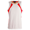 plain contrast team singlet | White/Red plain contrast team singlet | White/Red