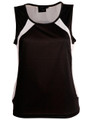 ZOOM Women contrast sports team singlet Black/White