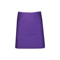 Purple Plain SKILLET short waist apron (half bistro apron) made from durable, easy-care poly-cotton drill fabric, featuring a handy front pouch pocket for hospitality and uniform use.