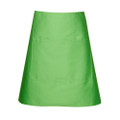 Lime Plain SKILLET short waist apron (half bistro apron) made from durable, easy-care poly-cotton drill fabric, featuring a handy front pouch pocket for hospitality and uniform use.