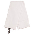 PAR blank terry velour golf white towel with grommet and hook for custom branding