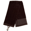 PAR blank terry velour golf black towel with grommet and hook for custom branding