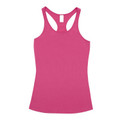 AUGUST Ladies 100% Cotton T-Back Singlet, a plain racerback gym top in soft cotton for fitness, screen printing, or wholesale bulk apparel | pink