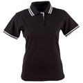 wholesale truedry contrast trim polos | Black + White