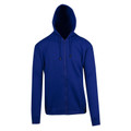 Royal Blue MITCH Men's Fleecy Zipper Hoodie, a warm full-zip hooded sweatshirt with a soft fleece lining and two front pockets, ideal for casual layering or corporate wear.
