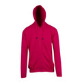 Hot Pink MITCH Men's Fleecy Zipper Hoodie, a warm full-zip hooded sweatshirt with a soft fleece lining and two front pockets, ideal for casual layering or corporate wear.