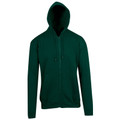 Bottle Green MITCH Men's Fleecy Zipper Hoodie, a warm full-zip hooded sweatshirt with a soft fleece lining and two front pockets, ideal for casual layering or corporate wear.