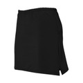 Black stretch skort with side slit and elasticated waistband for active wear