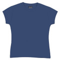 Steel blue ladies fitted crew neck t-shirt, short sleeves, smooth cotton front panel, packshot