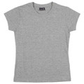 Grey marle fitted crew neck t-shirt with short sleeves and smooth cotton finish