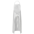 White Heavy Duty Vinyl Apron, a durable, waterproof protective covering ideal for industrial use, kitchen work, or chemical handling.