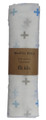 Bulk Buy Baby Muslin Cloth | Blue + Grey Cross Bulk Buy Baby Muslin Cloth | Blue + Grey Cross