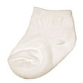 Natural white ribbed ankle sock with folded cuff and cushioned heel visible