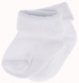 White ribbed cuff newborn baby socks with soft cotton construction