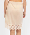 Champagne beige half slip with delicate scalloped lace trim at hemline