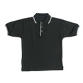 contrast pique polo | kids | black+white