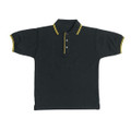 contrast pique polo | kids | black+gold
