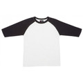 White + Black Marty Kids Baseball T-Shirt, a children's tee with contrasting raglan sleeves, ideal for casual wear, sports teams, or printing.