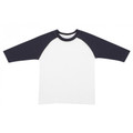 White + Navy Marty Kids Baseball T-Shirt, a children's tee with contrasting raglan sleeves, ideal for casual wear, sports teams, or printing.