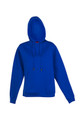 Royal blue fleece hoodie with kangaroo pocket and drawstring hood