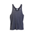 Charcoal heather mens racerback singlet with scoop neckline and relaxed fit